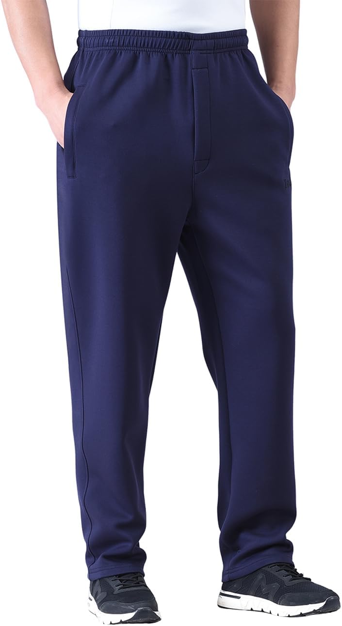 Zoulee New Men's Classic Drawstring-Waist Jogger Pants Sweatpants with Zipper Fly