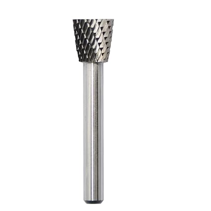 SN-4 Tungsten Carbide Burr Rotary File Inverted Cone Shape Double Cut with 1/4''Shank for Die Grinder Drill Bit