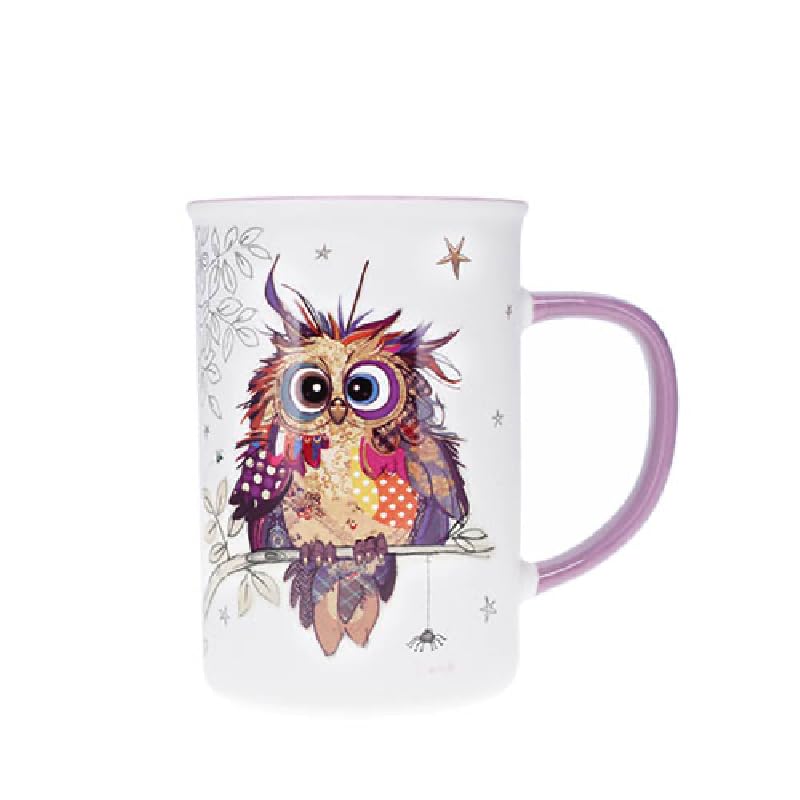 KIUB Grand mug avec des animaux - motif jeune chouette des bois - matière porcelaine fine - contenance 360ML