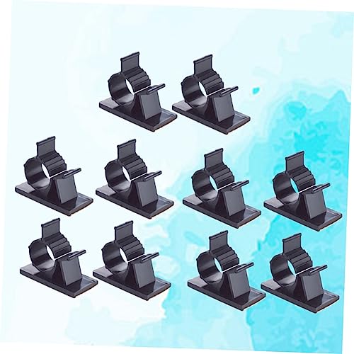 Lurrose 30 piezas clips ajustables para manejo de cables con adhesivo para escritorio, abrazadera para cables, soporte para cordones para espacio de trabajo miniatura 5
