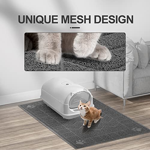 Image of Cat Litter Mat, Litter Trapping Mat Soft on Kitty Paws, 47 inch x 35 inch Kitten Litter Box Mat for Cleaner Floors, Waterproof, Easy Clean, Durable XL Large Size Cat Litter Pad for Kitten.
