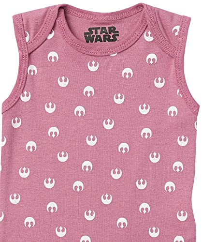 Amazon Essentials Disney | Star Wars | Princess Baby Girls' Sleeveless Bodysuits, Pack of 62
