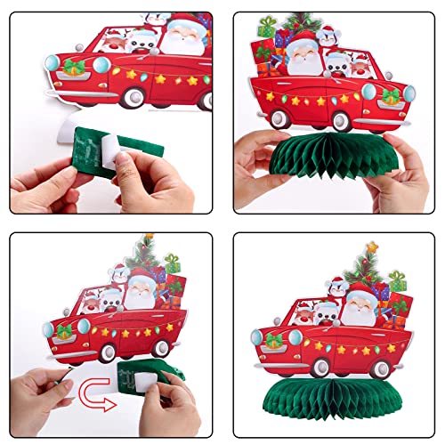 Tongcloud 9 Pieces Christmas Party Honeycomb Centerpieces Christmas Honeycomb Table Centerpieces Honeycomb Centerpieces Table Toppers For Table Reindeer Snowman Christmas Merry Christmas Centerpiece #TOP2