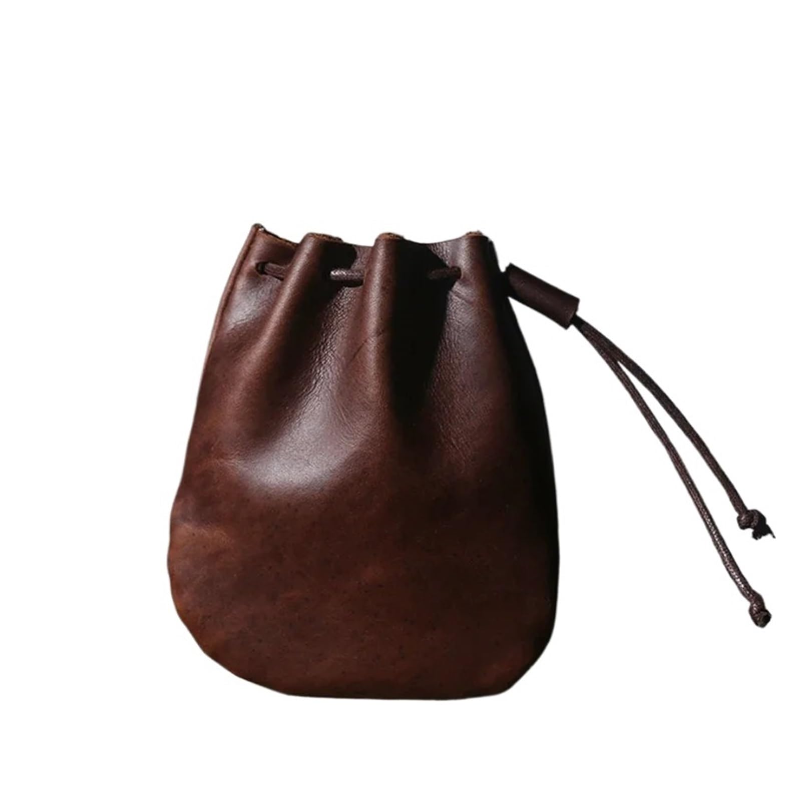 AYWTIUN Leather Drawstring Pouch Drawstring Coin Storage Bag Handmade Leather Unisex Purse Cow Coins Money Pocket Wallet Bags