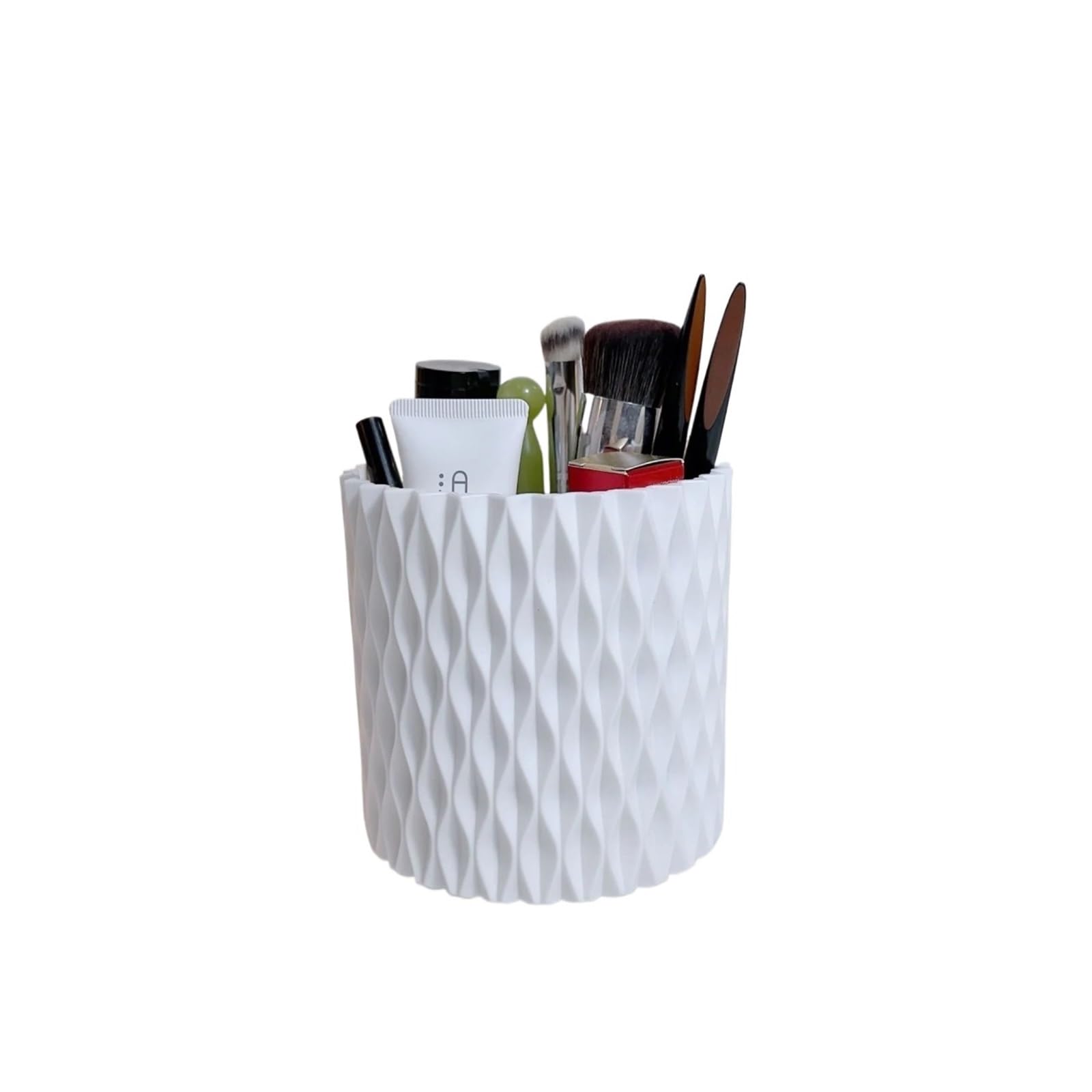 DHYUACN Pen Holder 1 Piece Creative Simplicity Pen Holder Solid Color Desktop Stationery Organizer Multifunctional MakeUp Brush Desk Pen Holder(White)