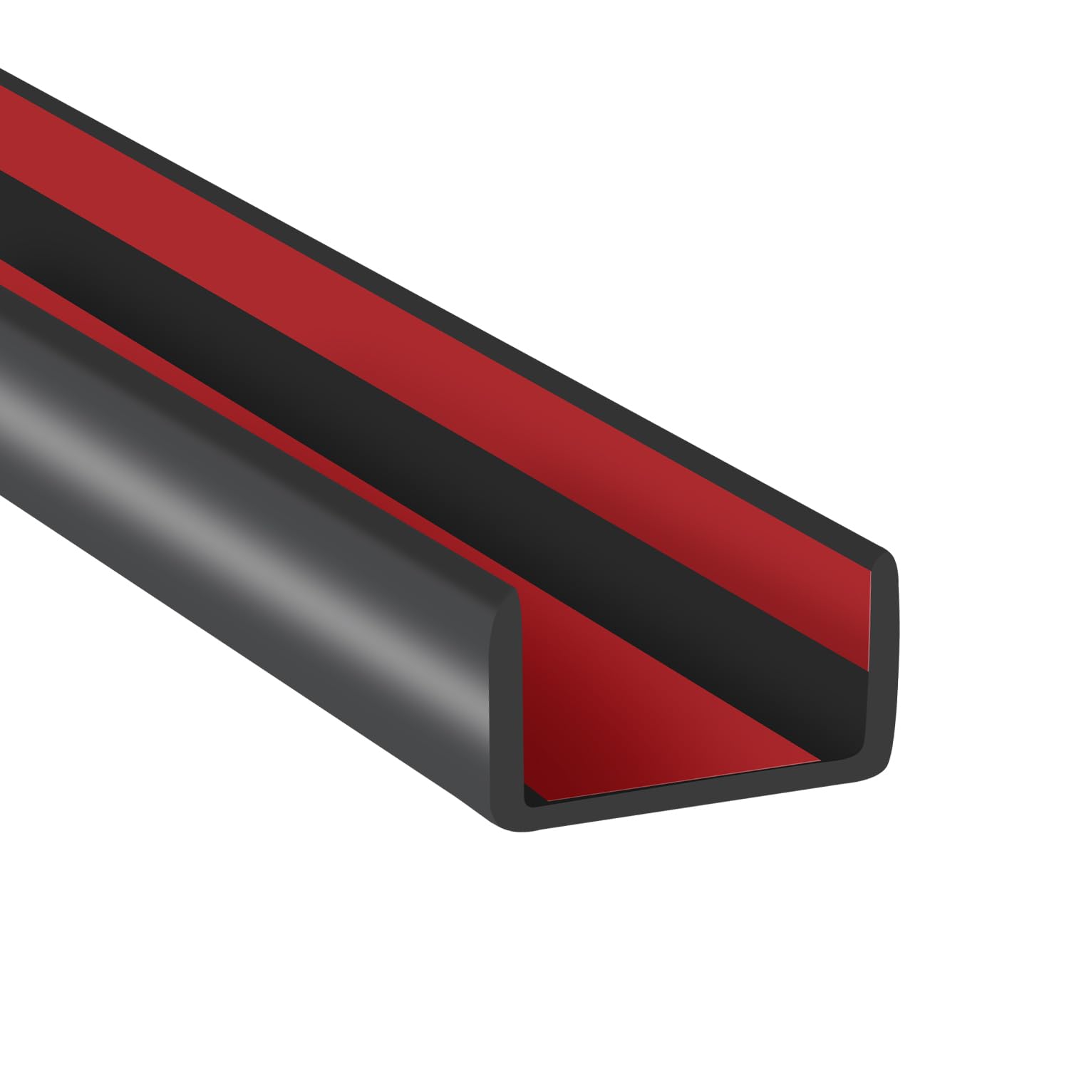 Gummi-Kantenverkleidung, 16 mm, selbstklebend, flexibel, U-Kanal, Kantenschutz für Sperrholz, Tische, Schreibtische, Schränke, Arbeitsplatte, breite U-förmige Kantenverkleidung, Kantenband, 6m