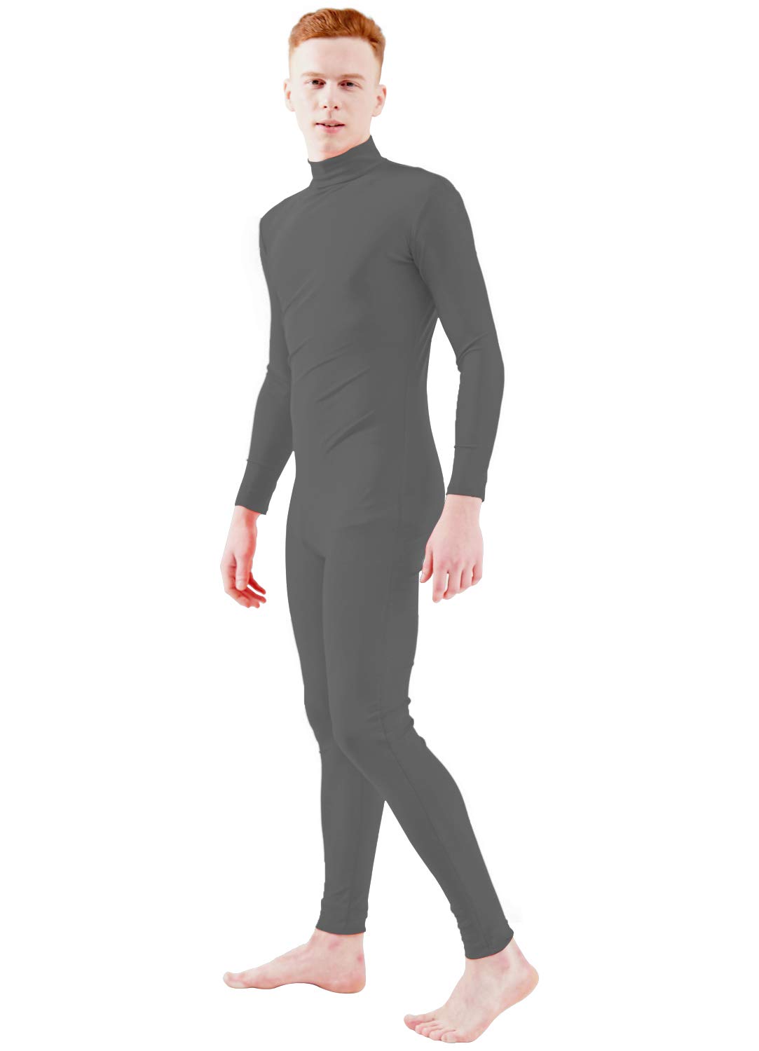 Ensnovo Adult Spandex Turtleneck Long Sleeve One Piece Unitard Bodysuit Dancewear