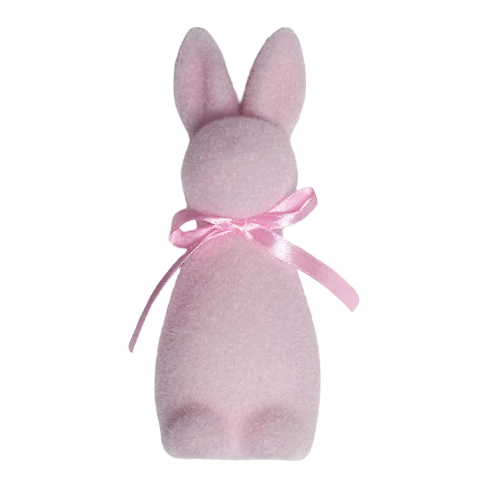 Generisch Adorno de conejo de Pascua flocado de espuma con pajarita, decoración de animales para fiestas y celebraciones, interior y exterior. Utiliza una figura de espuma