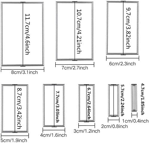 Miniatura 2 de 3 formas diferentes de troqueles de corte para plantillas de metal (rectángulo, círculo y cuadrado), herramientas de estampado Urvoo para hacer