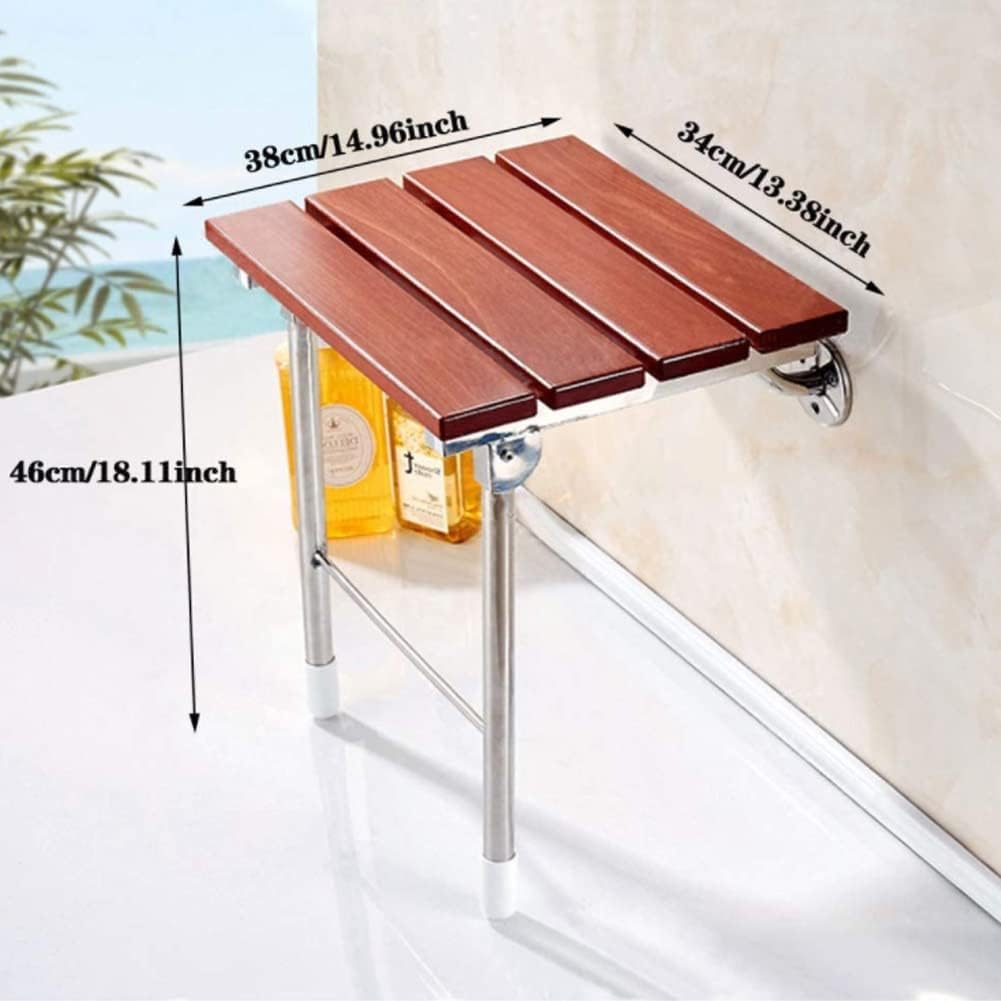Bathroom Folding Seat Shower Stool Folding Stool Toilet Wall Stool Elderly Solid Wood Stool