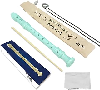 Soprano Recorder Baroque style German style C Key 8 Holes Soprano Recorder for Beginners students (Baroque, Light green)