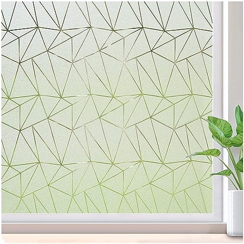 Windimiley Window Privacy Film Frosted Glass Window Clings: Heat Blocking Bathroom Frosting Window Sticker Opaque Removable Decorative Static Cling Non Adhesive Decals Window Cover(17.5X78.7In,Pure) #TOP1