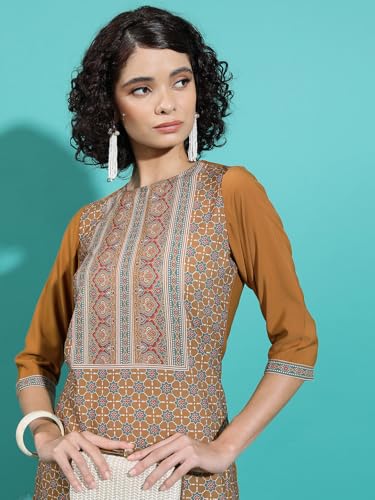 Image of Vishudh Women's Kurta | Regular Fit | Trendy Ethnic Top for Everyday Comfort