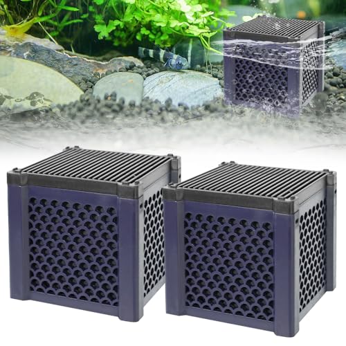 Vninkul 2 Pièces Charbon Actif pour Filtre Aquarium, Filtre à Charbon Aquarium, Clever Cube 115mm × 115mm pour Purification de l'eau, Réservoir de...