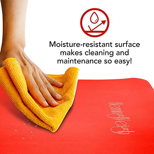 HemingWeigh 1/2-Inch Extra Thick High Density Exercise Yoga Mat with Carrying Strap for Exercise, Yoga and Pilates (3 Pack Combo) - Thumbnail 3