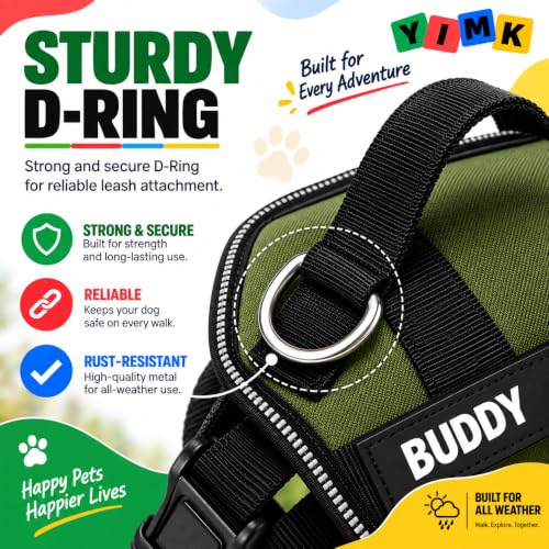 Image of Khaki Dog Vest Harness with Leash - No Pull, Reflective & Adjustable