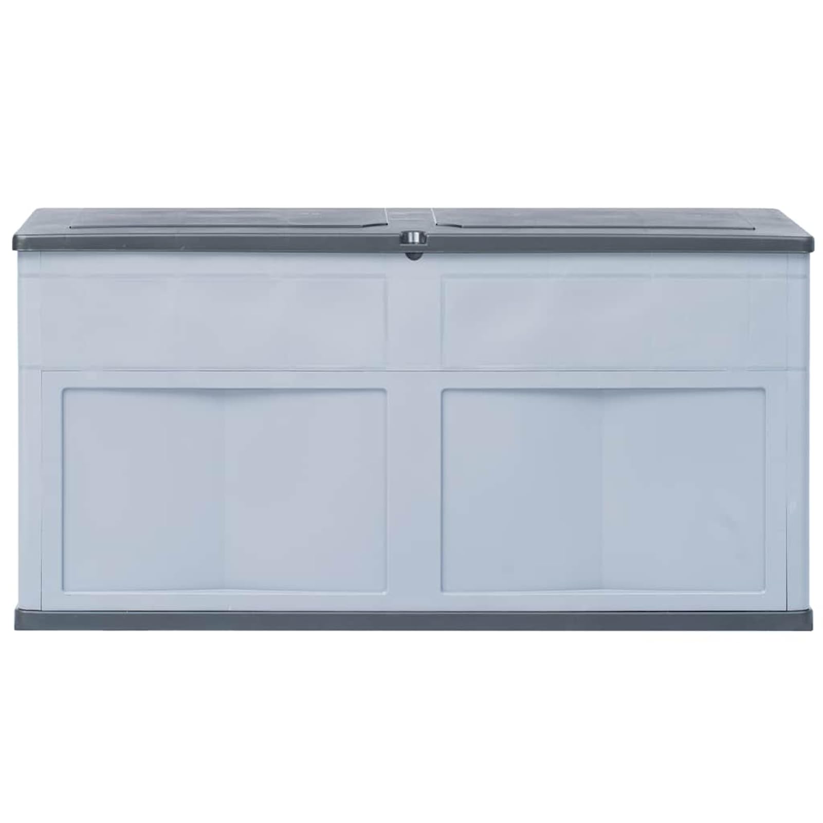 Anself Gartenbox Aufbewahrungsbox Kissenbox Truhe Outdoor 320L Kunststoff Holzoptik Grau Schwarz abschließbar wetterfest 45689