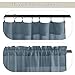 RYB HOME Extra Long Linen Curtains Semi Sheer Drapes Natural Linen Textured Blend Boho Window Decor for Living Room Bedroom Front Door High Ceiling Window, Stone Blue, W 52 x L 84, 1 Pair