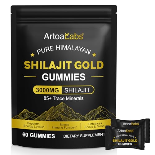 Shilajit Gummies Pure Ultima Peak Shilajit Resin Gold Gummies for Men & Women Pure Himalayan Gummy 85+ Trace Minerals Supports Energy & Boosts Immune
