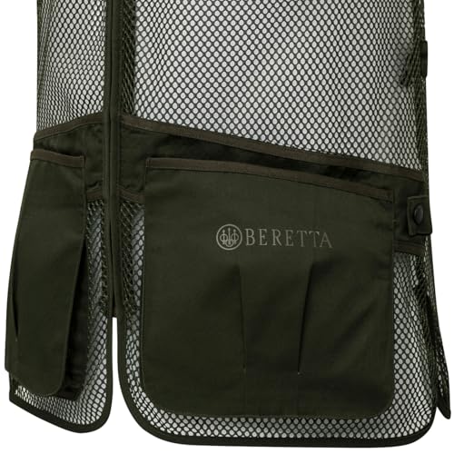 Image of Beretta Unisex Full Mesh Shooting Vest - Breathable Lightweight Competition Vest with Cartridge Pockets & Comfortable Fit | Breathable, lightweight apparel, with cartridge pockets, comfortable fit
