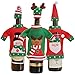 Produktbild FGZ Weinflaschenüberzug mit Hut für hässliche Weihnachten, Weihnachten, Weinflaschen-Pullover, Weihnachtsdekoration, 3 Stück