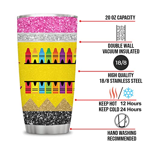 20 Oz Teacher Gifts,Inspirational Gift For Women,Funny Teacher Appreciation Cup,Birthday Teacher's Day Present,Gift From Students,It Takes Big Heart To Shape Llittle Minds Insulated Tumbler With Lid #TOP1