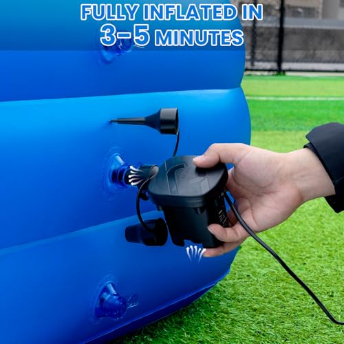 Image of Inflatable Swimming Pool for Family, 130 inch x 72 inch x 22 inch Large Blow Up Pool for Adults & Kids, Thickened Backyard Pool with Pump, Quick Inflation Summer Outdoor Water Party Pool