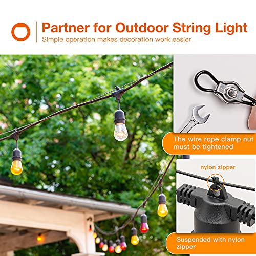 Addlon - 164 Ft Nylon Coated Stainless Steel Cable Hanging Kit For Outdoor String Lights, Stainless Steel Corrosion Resistant, Outdoor String Light Suspension Kit Guide Wire For Patio, Garden #TOP5