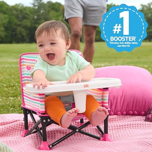 Bright Starts Disney Minnie Mouse Pop'n Sit Taşınabilir Yükseltme Koltuğu, İç/Dış Mekan Kullanımı, Besleme Tepsili Zemin Koltuğu, 6 Aylık İle 3 Yaş Arasındaki Bebekler İçin - Görsel 3