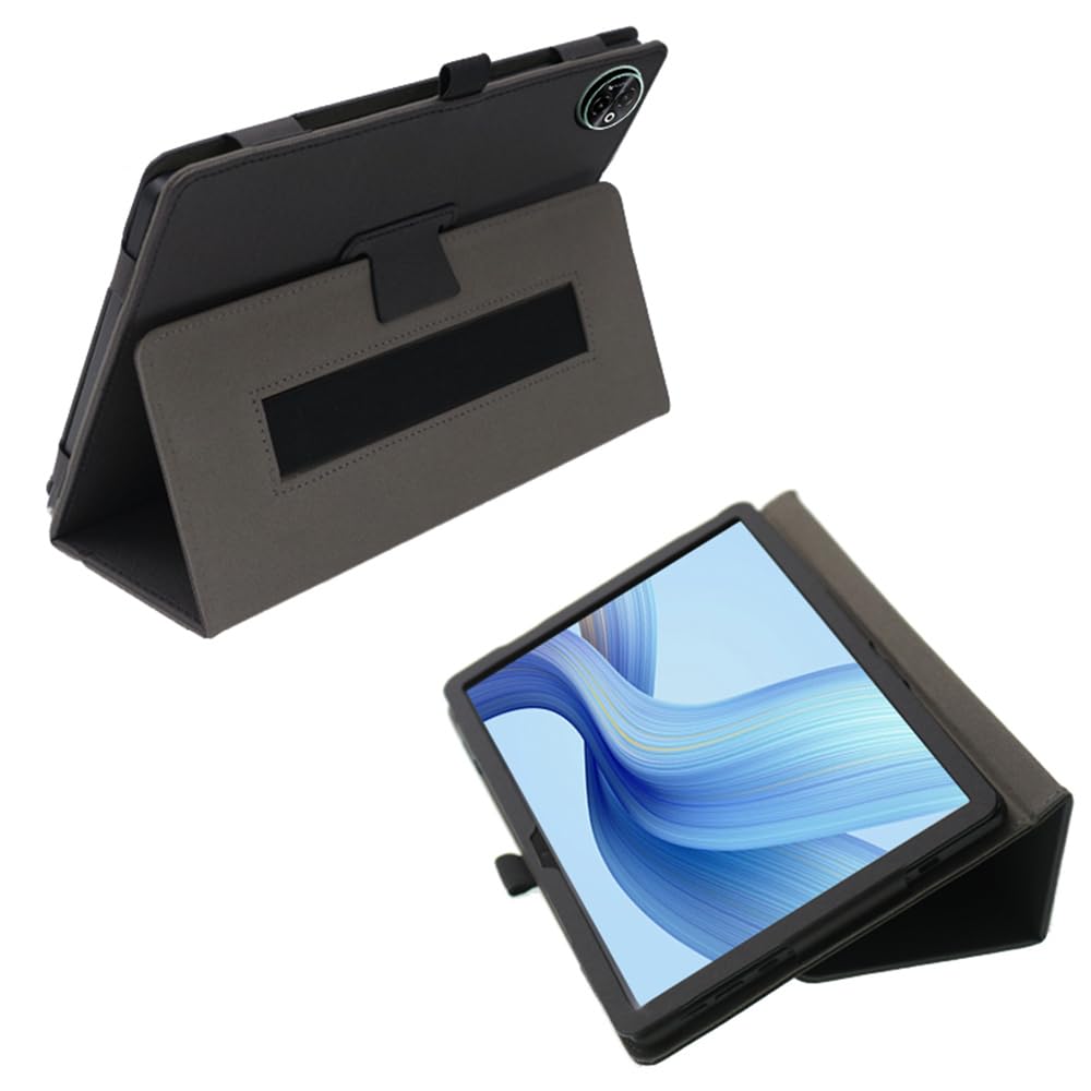 Compatible para DOOGEE Tab E3 MAX 14-Inch Tablet Funda Protectora de Cuero Bumper Protección Carcasa con Soporte Función, Auto-Sueño/Activación Funda Plegable (Negro)