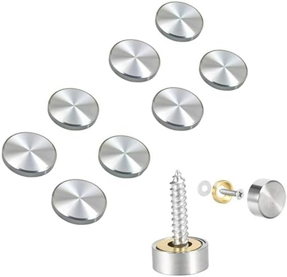 19 MM Stainless Steel Round Mirror Cap Screws Cap Cover, Nails Decorative, Mirror Nail Decorative Cover (12 MM, 20)-picture-45