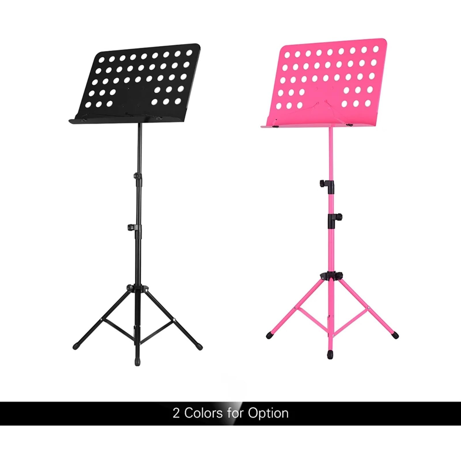 Pupitres à musique Pupitre à musique portable en métal, instruments de détachables for piano, violon, guitare, partitions, accessoires(Black)
