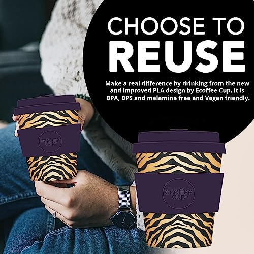 Ecoffee Cup 8oz 240ml Reusable Eco-Friendly 100% Plant Based Coffee Cup with Silicone Lid & Sleeve - Image 3