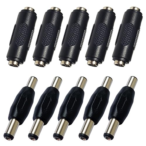 10PCS DC Power Connector Adapter 5.5×2.1mm, Male to Male Coupler Plug,Female to Female Jack Socket for CCTV Security Camera Led Strip