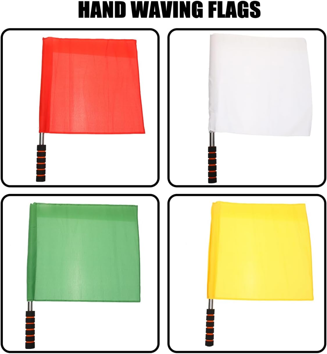 Referee Soccer Flags 4-Pack Lightweight Handheld Colored Signal Flags for Soccer Rugby Field Hockey - Image 7