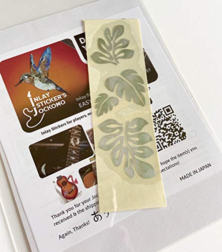 Inlay Stickers for Ukuleles - Tropical Monstera Leaves - White Pearl