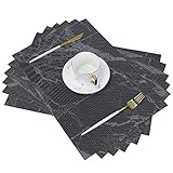 Bestjing Placemats for dining table set of 6, Woven Vinyl Placemats Table Mats, Washable &Wipe...