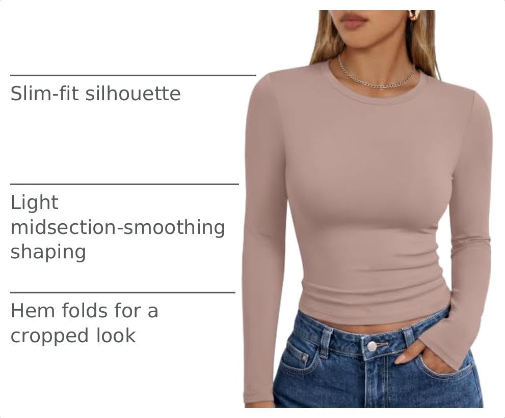 Image of Trendy Queen Womens Long Sleeve T Shirts Fall Fashion Basic Y2K Tops 2026