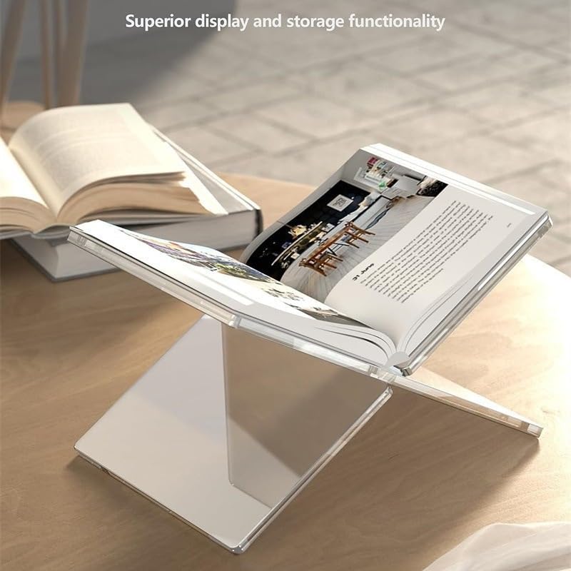 Acrylic Book Stand Transparent Reading Rack Multi Functional Holder