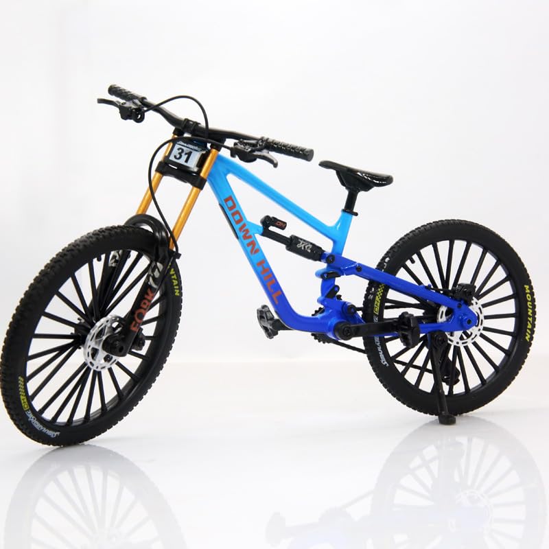 Mini Finger Bikes, Miniature Mountain Bike Model, Bicycle Toys Ornament, Miniature Bike Toys, Mini Bicycle Ornament, Racing Bike Toy for Kids Adults Home Office Tabletop Decor (blue-31)
