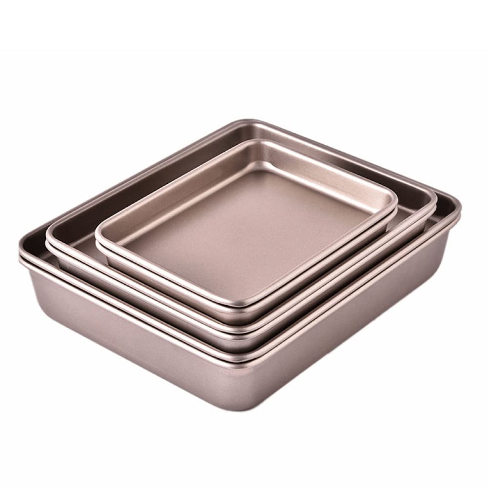 Feuille de Biscuits Rectangulaire Jelly Roll Deep Baking Pan Acier au Carbone antiadhésif Gâteau Ustensiles de Cuisson (28x23x4.5cm)