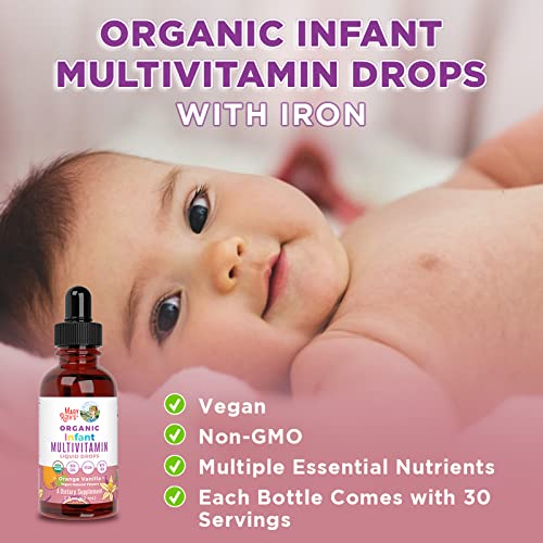 Usda Organic Multivitamin Liquid Drops With Iron For Infants & Infant Omega-3 Liquid Drops Bundle By Maryruth's | Immune Support & Overall Wellness | Dha & Epa | Cognitive Function. #TOP7