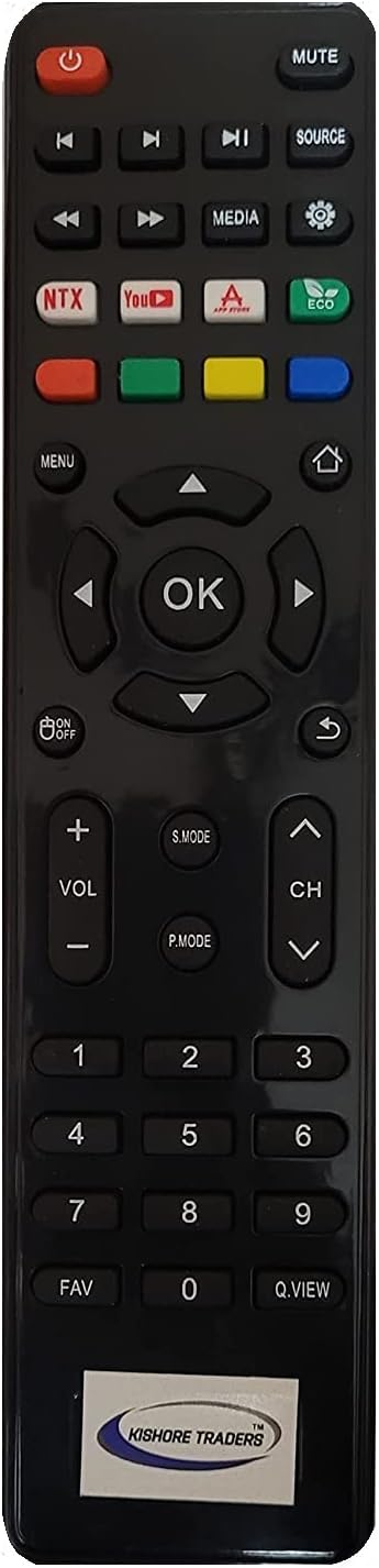 Kishore Traders Compatible Remote Control for Croma/JVC/Fortex Smart Andriod Led Tv (Please Match Your Old Remote with Given Image, for Work It Must Be Exactly Same As Shown in Image)
