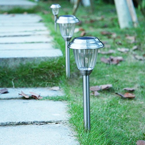 Voona JJBH0003 Solar Led Outdoor Lights 8-Pack Stainless Steel Pathway Landscape Lights thumb #1