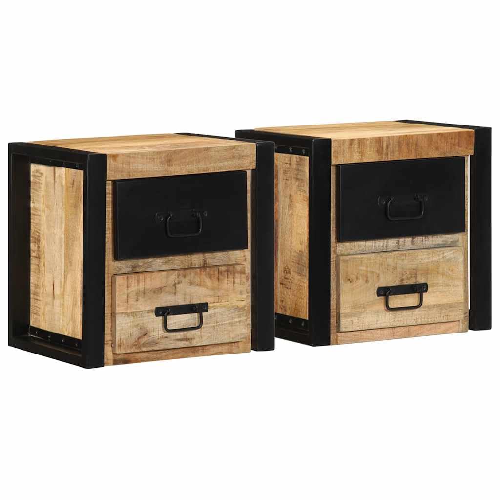Table de chevet gain de place manguier lot de 2 pour petite chambre étroite