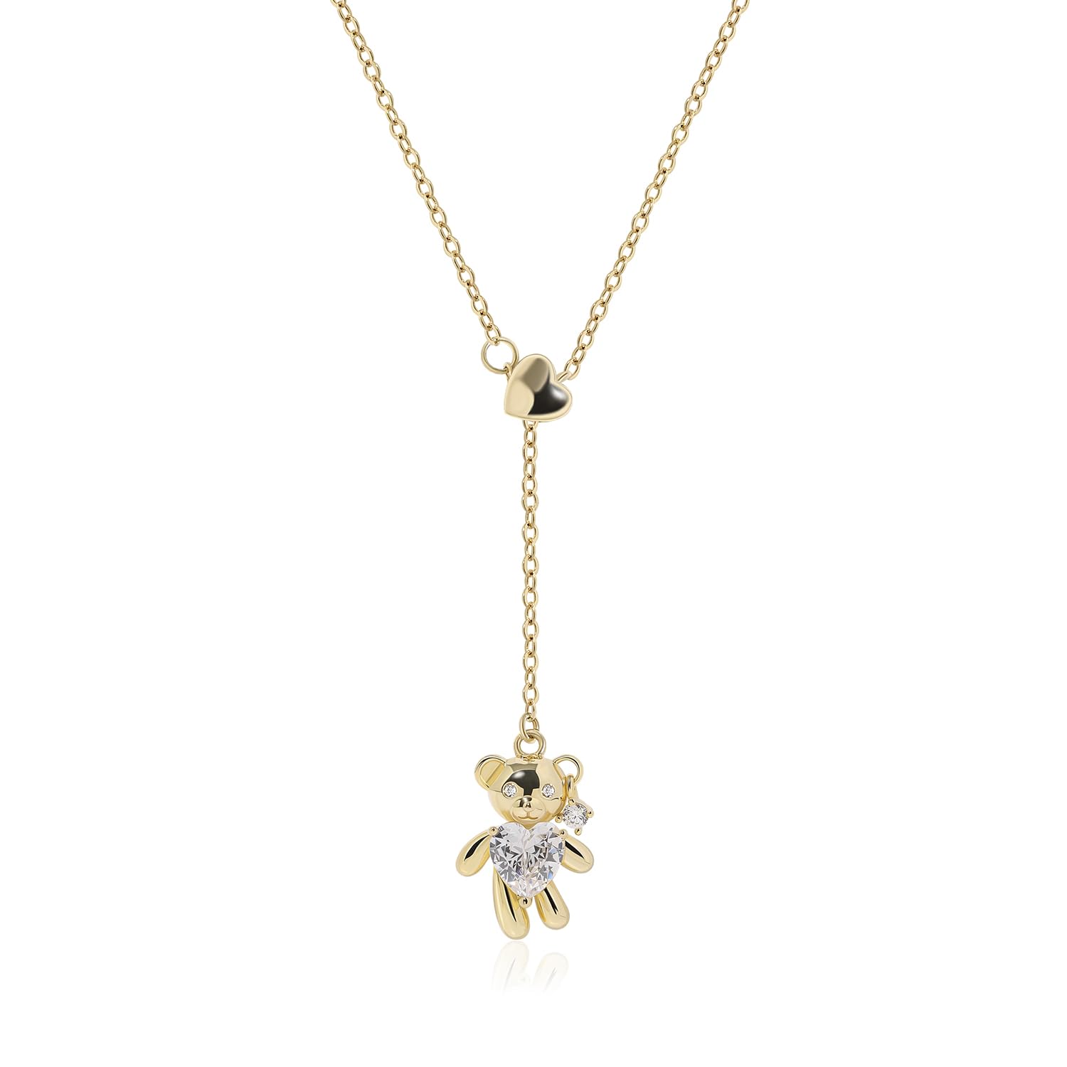Meissa Tochter-Halskette Geschenk, 925 Sterling Silber Teddybär-Halskette für Mädchen, Geburtstagsgeschenk für Tochter mit Grußkarte, Süße Halskette für Damen