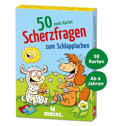 moses. 50 Coole Karten – Scherzfragen zum Schlapplachen, 50 Karten mit witzigen Scherzfragen für Kinder ab 6 Jahren, Witze-Sammlung für Jung und Alt