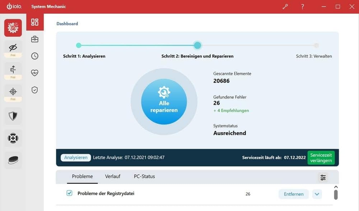 IOLO System Mechanic Ultimate Defense 2026 Windows / Family - 10 PC / 1 Jahr *Deutsch* (multiligual) #PKC