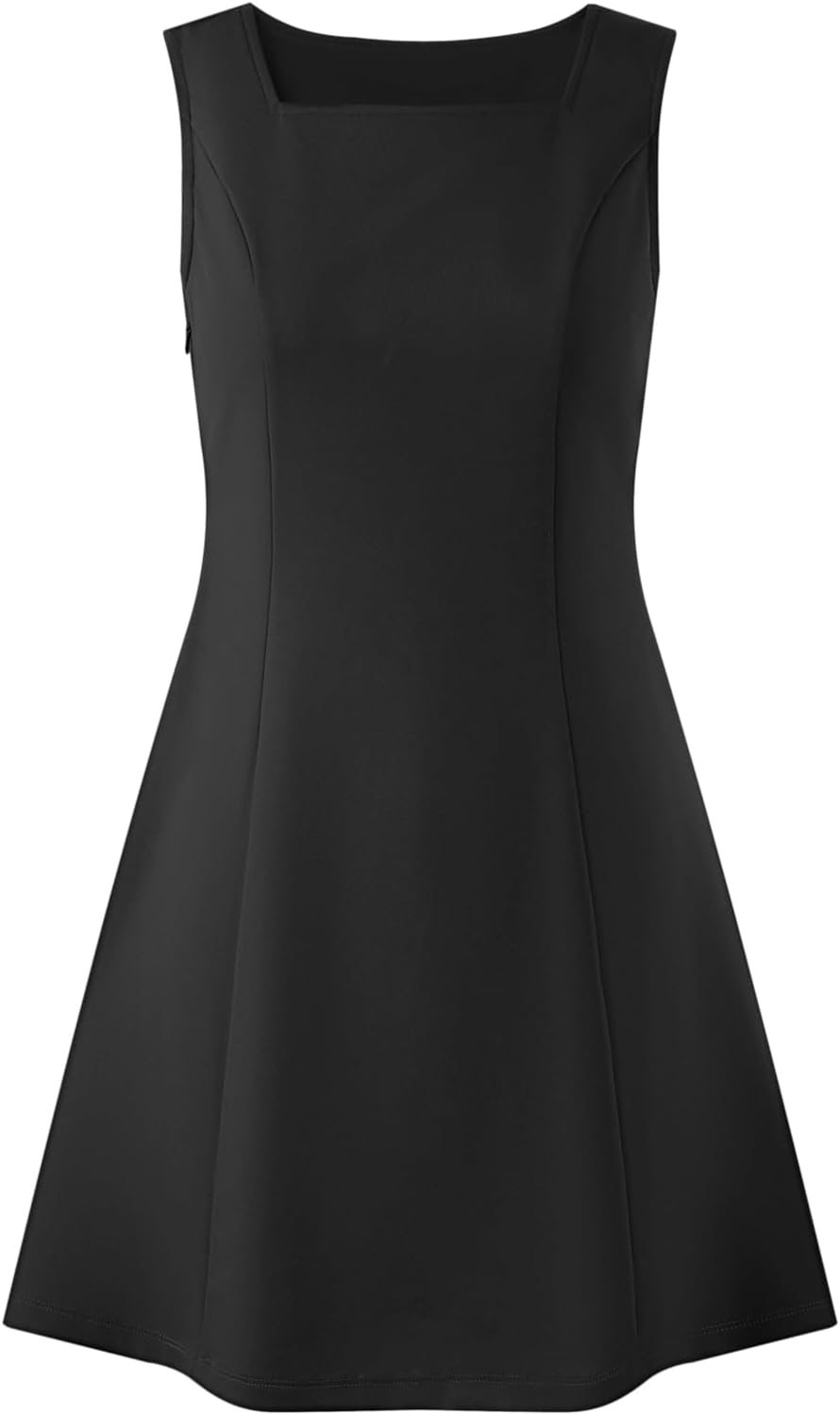 DERAX Women's Wear to Work Sleevelee Tank Mini Dress Square Neck Business Work Office A Line 2026 Spring Dresses - Image 6