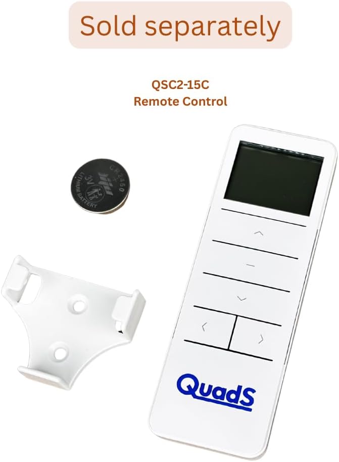 QS25LE Blind Motor with Rechargeable Battery to motorize a Roller Blind/Shade with 1.5" (38mm) Tube - Requires QSC2-15C Remote Control (Motor Only - Remote Sold Separately)